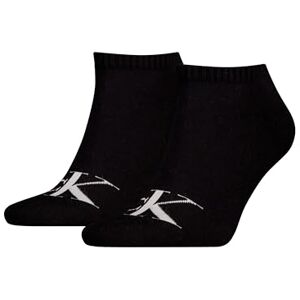 701228807 Calvin Klein Socks Męskie tenisówki, 2P, monogram, Czarny, 40-42 701228807 Calvin Klein Socks Męskie tenisówki, 2P, monogram, Czarny, 40-42