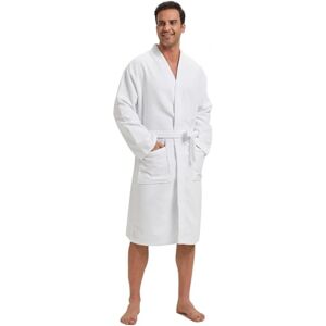 AEM20246F23_White Amazon Essentials Męski lekki szlafrok waflowy (dostępny w dużych i wysokich), biały, XXL duży AEM20246F23_White Amazon Essentials Męski lekki szlafrok waflowy (dostępny w dużych i wysokich), biały, XXL duży