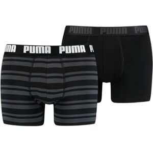 601015001 PUMA Męska bielizna męska na co dzień w paski (2 sztuki), Kolor czarny, L 601015001 PUMA Męska bielizna męska na co dzień w paski (2 sztuki), Kolor czarny, L