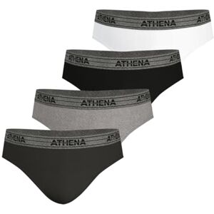 LD30 2500 Athena Zestaw 4 majtek męskich Ecopack 100% bawełna klasyczny krój, ergonomiczny krój, przednia podszewka, komfort i wsparcie znak Öko-Tex Antarcite-Chine-Grey-Black-White, 3 (M), LD30 2500 Athena Zestaw 4 majtek męskich Ecopack 100% bawełna klasyczny krój, ergonomiczny krój, przednia podszewka, komfort i wsparcie znak Öko-Tex Antarcite-Chine-Grey-Black-White, 3 (M),