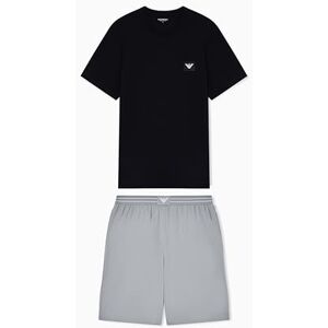 EM000399 EMPORIO ARMANI Męska koszulka z logo + szorty piżama czarna L EM000399 EMPORIO ARMANI Męska koszulka z logo + szorty piżama czarna L