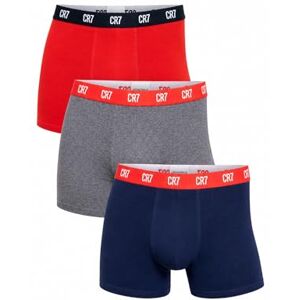 CR73PKCOTTONTRUNK CR7 Cristiano Ronaldo Basic męskie bokserki bawełniane 3 opakowanie, czerwone, granatowe, szare, XL CR73PKCOTTONTRUNK CR7 Cristiano Ronaldo Basic męskie bokserki bawełniane 3 opakowanie, czerwone, granatowe, szare, XL