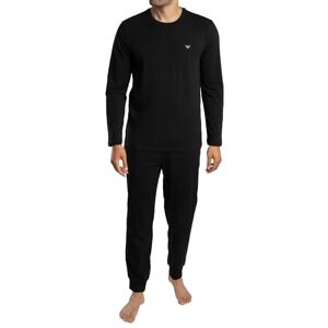 EM000610 EMPORIO ARMANI Męska piżama wytrzymałościowa z mankietami zestaw czarny, S, Czarny, S EM000610 EMPORIO ARMANI Męska piżama wytrzymałościowa z mankietami zestaw czarny, S, Czarny, S