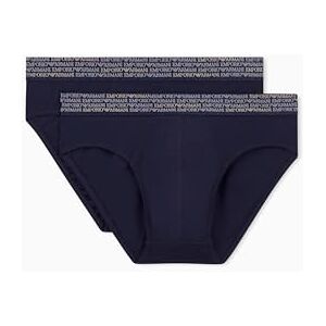 EM000251 EMPORIO ARMANI Męskie elastyczne majtki z logo Allover 2-pak, niebieskie, M, NIEBIESKI, M EM000251 EMPORIO ARMANI Męskie elastyczne majtki z logo Allover 2-pak, niebieskie, M, NIEBIESKI, M