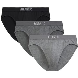 3BMP-094 ATLANTIC UNDERWEAR 3-pak męskich majtek, bawełna i elastan, sportowy krój, ściśle przylegające, S-XXL, Szary miks, S 3BMP-094 ATLANTIC UNDERWEAR 3-pak męskich majtek, bawełna i elastan, sportowy krój, ściśle przylegające, S-XXL, Szary miks, S