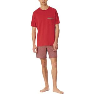 180261 Schiesser Męska piżama krótka okrągły dekolt Comfort Nightwear zestaw piżamowy, chilli red_, 64, Chilli Rot_, 64 180261 Schiesser Męska piżama krótka okrągły dekolt Comfort Nightwear zestaw piżamowy, chilli red_, 64, Chilli Rot_, 64