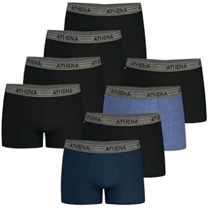 8A71 2500 Athena Zestaw 8 bokserek męskich Ecopack Bokserki męskie z oddychającej rozciągliwej bawełny znak Öko-Tex Ergonomiczny krój, przednia podszewka, komfort i wsparcie niebiesko-czarny - 8A71 2500 Athena Zestaw 8 bokserek męskich Ecopack Bokserki męskie z oddychającej rozciągliwej bawełny znak Öko-Tex Ergonomiczny krój, przednia podszewka, komfort i wsparcie niebiesko-czarny -
