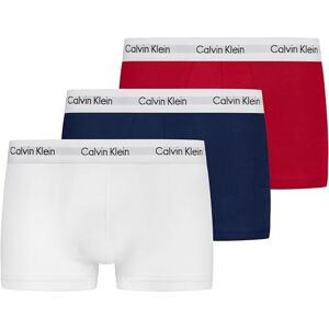 U2664G Calvin Klein 3p Low Rise Trunk' Bokserki Mężczyźni, 998 White, Red Ginger, Pyro Blue, L U2664G Calvin Klein 3p Low Rise Trunk' Bokserki Mężczyźni, 998 White, Red Ginger, Pyro Blue, L