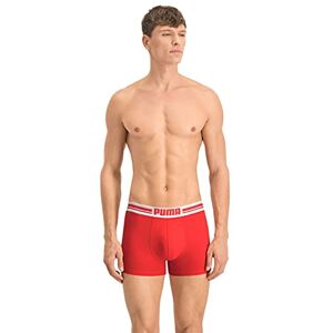 651003001-786 Puma Bodywear Placed Logo Boxer 2P męskie bokserki, czerwony/czarny, S 651003001-786 Puma Bodywear Placed Logo Boxer 2P męskie bokserki, czerwony/czarny, S