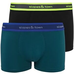 STBSHGREENBLACK Slopes and Town Bamboo Boxer szorty zielone/czarne (2 sztuki), zielony czarny, S STBSHGREENBLACK Slopes and Town Bamboo Boxer szorty zielone/czarne (2 sztuki), zielony czarny, S