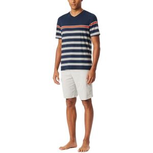 182604 Schiesser Męska piżama krótka dekolt w serek Casual Essentials zestaw piżamowy, ciemnoniebieska_, 48, Nocny niebieski_, 48 182604 Schiesser Męska piżama krótka dekolt w serek Casual Essentials zestaw piżamowy, ciemnoniebieska_, 48, Nocny niebieski_, 48