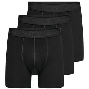 22028589 ONSFITZ SOLID Black Trunk 3-PACK NOOS, Czarny/szczegóły: czarna talia i czarne logo, M 22028589 ONSFITZ SOLID Black Trunk 3-PACK NOOS, Czarny/szczegóły: czarna talia i czarne logo, M