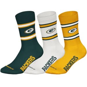 22250001 GREEN BAY PACKERS 3pk Crew Socks GRN/WHT/YEL 43/46 22250001 GREEN BAY PACKERS 3pk Crew Socks GRN/WHT/YEL 43/46
