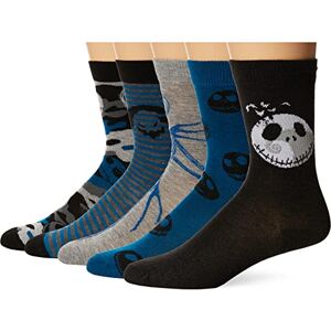 880840-097HP-10-13 Disney Nightmare Before Christmas Men's 5 Pack Crew Socks, Grey Blue Multi, 10-13 880840-097HP-10-13 Disney Nightmare Before Christmas Men's 5 Pack Crew Socks, Grey Blue Multi, 10-13