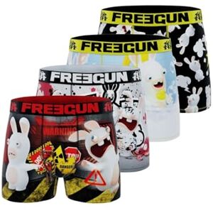 FGLPC/1/BM/PK4/21 FREEGUN Bokserki męskie króliki, bokserki męskie, wyjątkowo miękkie i wygodne (zestaw 4 szt.), Czerwony/turkusowy/biały/żółty, XXL FGLPC/1/BM/PK4/21 FREEGUN Bokserki męskie króliki, bokserki męskie, wyjątkowo miękkie i wygodne (zestaw 4 szt.), Czerwony/turkusowy/biały/żółty, XXL