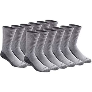 I61003 Dickies Men's Dri-Tech Original Moisture Control Crew Socks, Available in M-XXL (6, 18, Grey (12 Pairs), Medium I61003 Dickies Men's Dri-Tech Original Moisture Control Crew Socks, Available in M-XXL (6, 18, Grey (12 Pairs), Medium