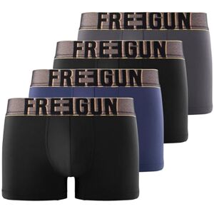 FGSIG1BMPK4KAS FREEGUN Bokserki męskie Fg/1/Bmx4 Slim Boxer (zestaw 4 szt.), Czarny/Niebieski/Złoty/Szary, S FGSIG1BMPK4KAS FREEGUN Bokserki męskie Fg/1/Bmx4 Slim Boxer (zestaw 4 szt.), Czarny/Niebieski/Złoty/Szary, S