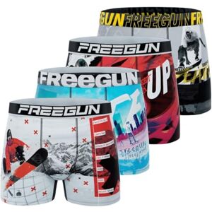 FG/1/BM/PK4/A84 FREEGUN Bokserki męskie, męskie bokserki krajobrazowe, miękkie i oddychające (zestaw 4 szt.), Biały/Czerwony/Niebieski/Szary/Żółty, L FG/1/BM/PK4/A84 FREEGUN Bokserki męskie, męskie bokserki krajobrazowe, miękkie i oddychające (zestaw 4 szt.), Biały/Czerwony/Niebieski/Szary/Żółty, L