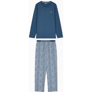 EM000611 EMPORIO ARMANI Męska koszula ze wzorem L/S + spodnie piżama niebieska XL EM000611 EMPORIO ARMANI Męska koszula ze wzorem L/S + spodnie piżama niebieska XL