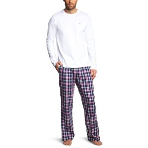 Tommy Hilfiger Piżama męska Burnett PJ set/2S87901838, Biały (100 Classic White/fuksja Red), 50 Tommy Hilfiger Piżama męska Burnett PJ set/2S87901838, Biały (100 Classic White/fuksja Red), 50