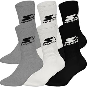 14100069 STARTER 6 pack Crew Socks Grey/White/Black 35/38 14100069 STARTER 6 pack Crew Socks Grey/White/Black 35/38