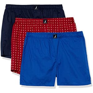 M72399-44048-L Nautica Men's Cotton Woven 3 Pack Boxer, Peacoat/Bright Cobalt/Anchor Print Red, Large M72399-44048-L Nautica Men's Cotton Woven 3 Pack Boxer, Peacoat/Bright Cobalt/Anchor Print Red, Large