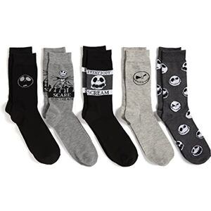 880787-098HP-10-13 Disney mens Nightmare Before Christmas Men's 5 Pack Crew Casual Sock, Black Grey Multi, 10 13 US 880787-098HP-10-13 Disney mens Nightmare Before Christmas Men's 5 Pack Crew Casual Sock, Black Grey Multi, 10 13 US