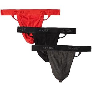 020302-968NL-S 2(X) IST Majtki męskie Essential Cotton Y-back 3-pak bielizny (3 sztuki), Czarny/grafitowy wrzos/mak czerwony, S 020302-968NL-S 2(X) IST Majtki męskie Essential Cotton Y-back 3-pak bielizny (3 sztuki), Czarny/grafitowy wrzos/mak czerwony, S