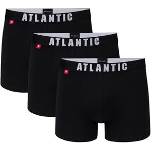 3MH-011 ATLANTIC UNDERWEAR 3-pak Bokserki męskie obcisłe, bawełna z elastanem, dopasowane, wygodne, czarne XL 3MH-011 ATLANTIC UNDERWEAR 3-pak Bokserki męskie obcisłe, bawełna z elastanem, dopasowane, wygodne, czarne XL