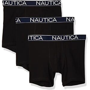 M71714-00101-S Nautica Bokserki męskie, 3-pak bawełnianych bokserek, Czarny, S M71714-00101-S Nautica Bokserki męskie, 3-pak bawełnianych bokserek, Czarny, S