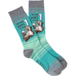 KBM19H126-01-TUR-ckize:10-13/heize:6-12 K. Bell Skarpety męskie Funny Jokes and Wordplay Novelty Crew Socks, Turquoise (Dog Beers), 38-46 EU KBM19H126-01-TUR-ckize:10-13/heize:6-12 K. Bell Skarpety męskie Funny Jokes and Wordplay Novelty Crew Socks, Turquoise (Dog Beers), 38-46 EU