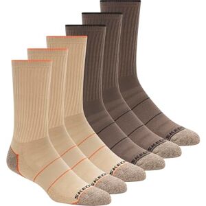 S601157 Skechers Men's 6 Pack Work Crew Socks, Sand, 10-13 S601157 Skechers Men's 6 Pack Work Crew Socks, Sand, 10-13