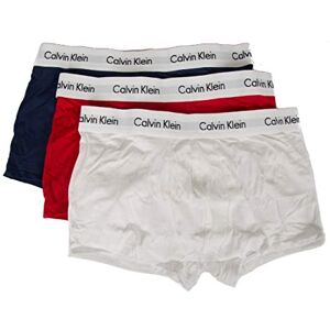 0000U2664G Calvin Klein Bawełna Stretch 3-pak Low Rise Trunk, czarny/szary wrzosowy/stonowane logo, niebieski/czerwony/biały, XS 0000U2664G Calvin Klein Bawełna Stretch 3-pak Low Rise Trunk, czarny/szary wrzosowy/stonowane logo, niebieski/czerwony/biały, XS