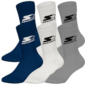 14100069 STARTER 6 pack Crew Socks Navy/White/Grey 39/42 14100069 STARTER 6 pack Crew Socks Navy/White/Grey 39/42