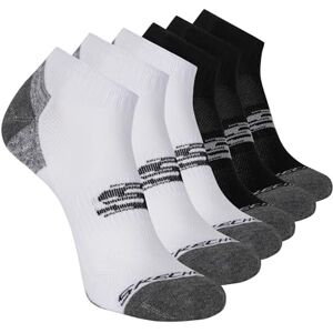 S112465 Skechers Men's Quarter Crew Socks, White/Grey, 10-13 S112465 Skechers Men's Quarter Crew Socks, White/Grey, 10-13