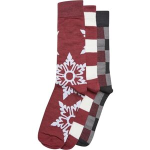 TB6537 Urban Classics Skarpety unisex Christmas Snowflakes Socks 3-pak burgundy 39-42, burgundowy, 39-42 EU TB6537 Urban Classics Skarpety unisex Christmas Snowflakes Socks 3-pak burgundy 39-42, burgundowy, 39-42 EU