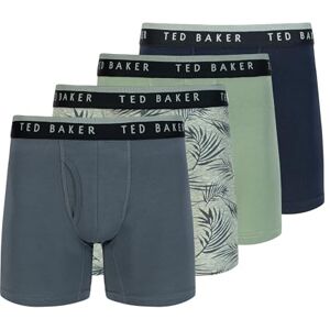 TSP25M156014 Ted Baker Męskie 4-pak bawełnianych bokserek ze stretchu, Castlerock/Palms/Iceberg Green/Sky, L, Castlerock/Palmy/Iceberg Green/Sky, L TSP25M156014 Ted Baker Męskie 4-pak bawełnianych bokserek ze stretchu, Castlerock/Palms/Iceberg Green/Sky, L, Castlerock/Palmy/Iceberg Green/Sky, L
