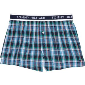 Tommy Hilfiger Bokserki męskie Pelton Woven Boxer/1U87901503, Zielony (986 Greenlake/Check), 48 Tommy Hilfiger Bokserki męskie Pelton Woven Boxer/1U87901503, Zielony (986 Greenlake/Check), 48
