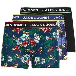 12171253 JACK & JONES Męskie Trunks Plus Size 3-pak, czarny, S 12171253 JACK & JONES Męskie Trunks Plus Size 3-pak, czarny, S