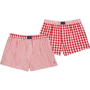 Tommy Hilfiger Bokserki męskie, 2 sztuki, Chester 2 sztuki, tkane bokserki/1U87901548, Wielokolorowy (888 Chili Pepper/Multi), 52 Tommy Hilfiger Bokserki męskie, 2 sztuki, Chester 2 sztuki, tkane bokserki/1U87901548, Wielokolorowy (888 Chili Pepper/Multi), 52