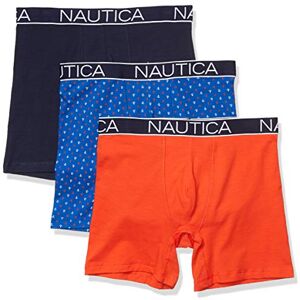 M71714-43021-M Nautica Bokserki męskie (3 sztuki), Peacoat/Pomarańczowy mak/kotwica nadruk kobaltowy, M M71714-43021-M Nautica Bokserki męskie (3 sztuki), Peacoat/Pomarańczowy mak/kotwica nadruk kobaltowy, M