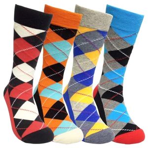 MS074 Mens Colorful Dress Socks Argyle HSELL Men Multicolored Pattern Fashionable Fun Crew Socks 4 Pack MS074 Mens Colorful Dress Socks Argyle HSELL Men Multicolored Pattern Fashionable Fun Crew Socks 4 Pack