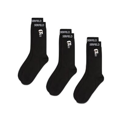 A4M47045 Karl Lagerfeld International B.V Ikon Sock 3-pak, czarne, 43-46, czarny, 43-46 EU A4M47045 Karl Lagerfeld International B.V Ikon Sock 3-pak, czarne, 43-46, czarny, 43-46 EU