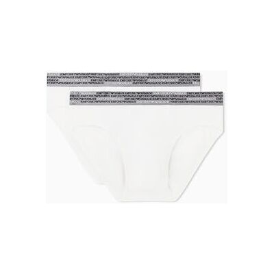 EM000251 EMPORIO ARMANI Męskie elastyczne majtki z logo Allover 2-pak, białe, S, biały, S EM000251 EMPORIO ARMANI Męskie elastyczne majtki z logo Allover 2-pak, białe, S, biały, S