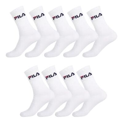 Fila RZĄD Skarpetki Męskie Sport, bawełna, antypoślizgowe (partia 9), Biały (Blanc B Bl), 43-46 EU Fila RZĄD Skarpetki Męskie Sport, bawełna, antypoślizgowe (partia 9), Biały (Blanc B Bl), 43-46 EU