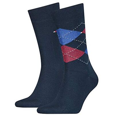 100001494 Tommy Hilfiger Skarpety męskie CLSSC (2 sztuki), Granatowy/czerwony, 43-45 EU 100001494 Tommy Hilfiger Skarpety męskie CLSSC (2 sztuki), Granatowy/czerwony, 43-45 EU