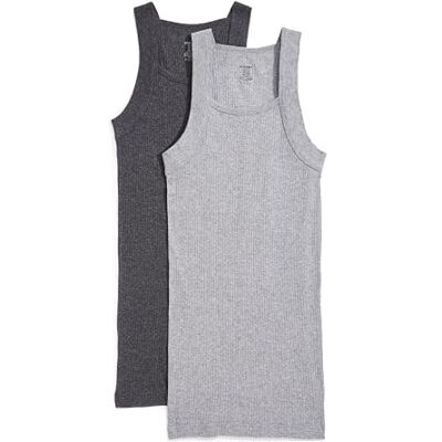 020227-03217-XL 2(X) IST Męski podstawowy top z bawełny o kwadratowym kroju, 2-pak (2 sztuki), Wrzosowy grafit/szary wrzosowy, XL 020227-03217-XL 2(X) IST Męski podstawowy top z bawełny o kwadratowym kroju, 2-pak (2 sztuki), Wrzosowy grafit/szary wrzosowy, XL