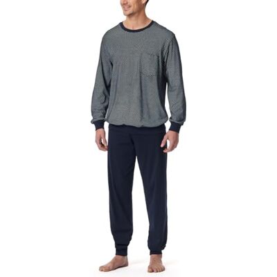 182196 Schiesser Piżama długa ze ściągaczami zestaw Nightwear, Nocny niebieski_, 62 182196 Schiesser Piżama długa ze ściągaczami zestaw Nightwear, Nocny niebieski_, 62