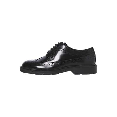 12274143-4712671 JACK & JONES Męskie skórzane brogue styd, czarne, 45 EU, czarny, 45 EU 12274143-4712671 JACK & JONES Męskie skórzane brogue styd, czarne, 45 EU, czarny, 45 EU
