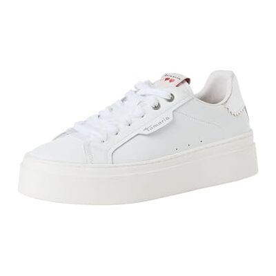 1-23708-46 Tamaris Damskie buty typu sneakers Low , biała skóra, 39 EU 1-23708-46 Tamaris Damskie buty typu sneakers Low , biała skóra, 39 EU